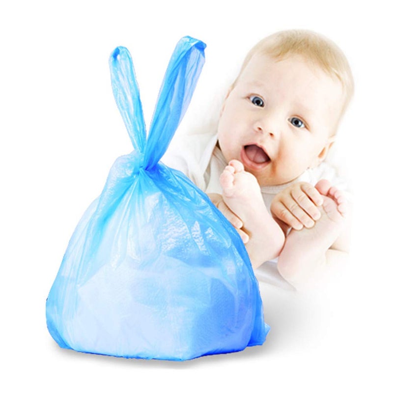 Beetoo Baby Disposable Diaper Sacks Bags Dispenser Power Scented Nappy Disposal Bags Easy-Tie for Travel (Blue,90-Count) - Image 2