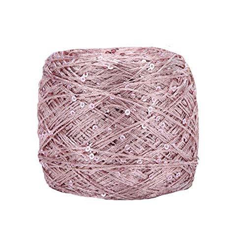 Clisil Dark Pink Sequin Yarn, Sparkle Sequin Thread, Fantasy Art Yarn, 100g - Image 1