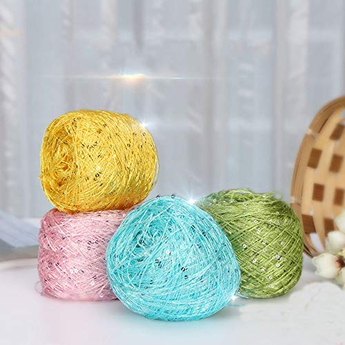 Clisil Dark Pink Sequin Yarn, Sparkle Sequin Thread, Fantasy Art Yarn, 100g - Image 4