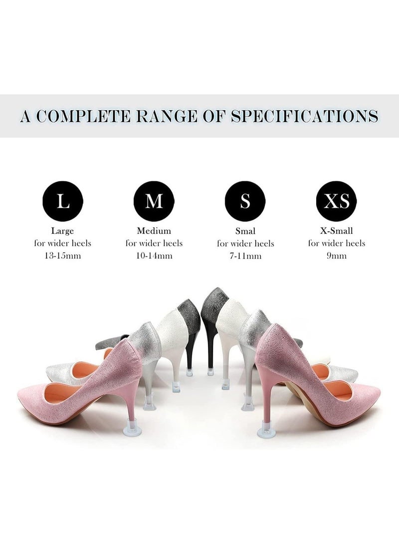 13 Pairs High Heel Protectors, Stiletto Cap Clear Plastic Covers Shoe Savers for Walking on Grass Uneven Floor Weddings Outdoor Protecting Heels, Four Styles - Image 4