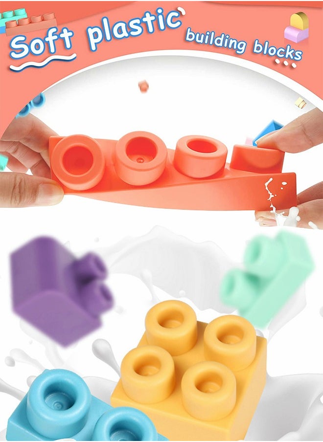 GROIC Soft Building Block Sets for Kids,Top STEM Building Blocks,Large Construction Block Toys for Toddler,Soft Rubber Building Block Early Educational Toy,Sensory Stacking Rock  - Image 3