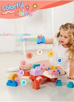 GROIC Soft Building Block Sets for Kids,Top STEM Building Blocks,Large Construction Block Toys for Toddler,Soft Rubber Building Block Early Educational Toy,Sensory Stacking Rock  - Image 5
