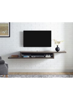 AtoZ Furniture Martin Furniture 72 in. Asymmetrical Wall Mounted TV Shelf in Brown Color 