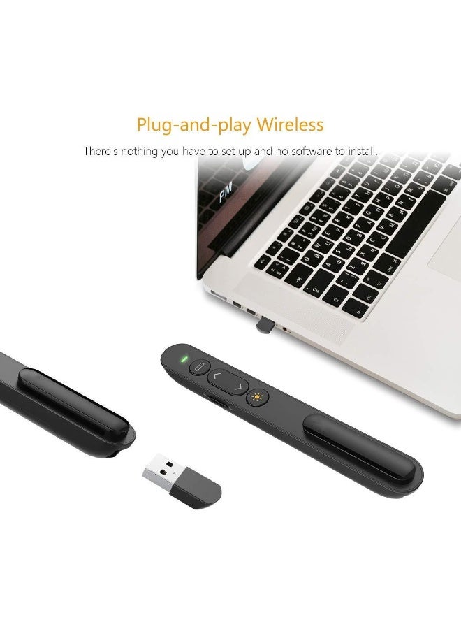 Presentation Clicker مع التحكم في الصوت، عرض لاسلكي عن بعد. Plug & Play 2.4GHz USB Slide Advancer متوافق مع Mac / Windows، يعمل مع PowerPoint و Keynote و Google Slides - Image 3