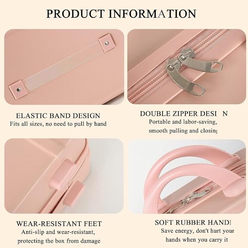 Gvnd Hard Shell Vanity Cases for Women Portable Water Proof Cosmetic Travel Case, Toiletry Case with Zipper Cosmetic Bag, Hand Luggage Cosmetic case - Image 4