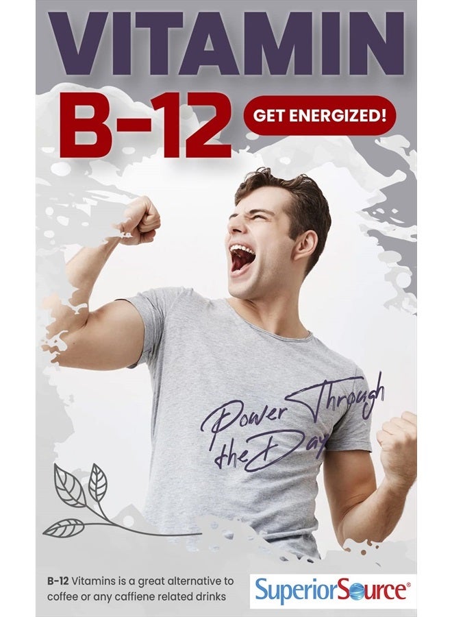 Superior Source فيتامين ب12 ميثيلكوبالامين (5000 ميكروغرام)، ب6، حمض الفوليك، أقراص سريعة الذوبان تحت اللسان، 60 حبة، زيادة الطاقة، قلب صحي، تعزيز الأيض، دعم الإجهاد، غير معدلة وراثيًا - Image 5