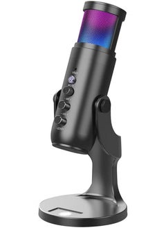 Gaming Microphone, USB Condenser Podcast Microphone With RGB Lighting,Tap-to-Mute Sensor, Cardioid Polar Pattern For Gaming, Streaming, Podcasts, Twitch, YouTube And Discord