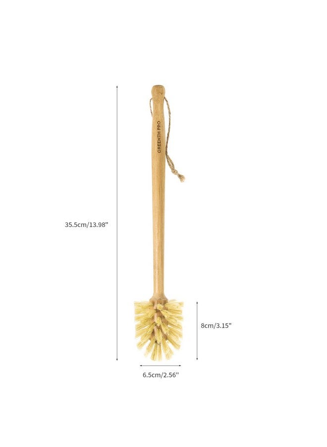 GREENTH PRO GREENTH PRO Nature Bamboo Bottle Brush with Sisal Bristle - Long Handle Hanging Design Cleaning Brush for Water Bottles Baby Bottles Sports Bottles Glasses Water Glasses Wine Glasses - Image 2