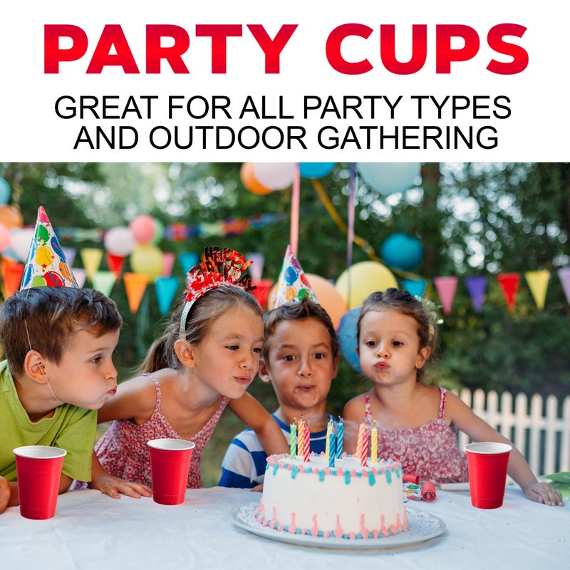 PAMI PAMI Red Plastic Party Cups - 16oz Disposable Drinking Glasses- Colored Plastic Glasses For Iced Tea  Smoothies  Punch  Beer  Cocktails & Cold Drinks- Beerpong Cups In Resealable Bag (30  Red) - Image 2