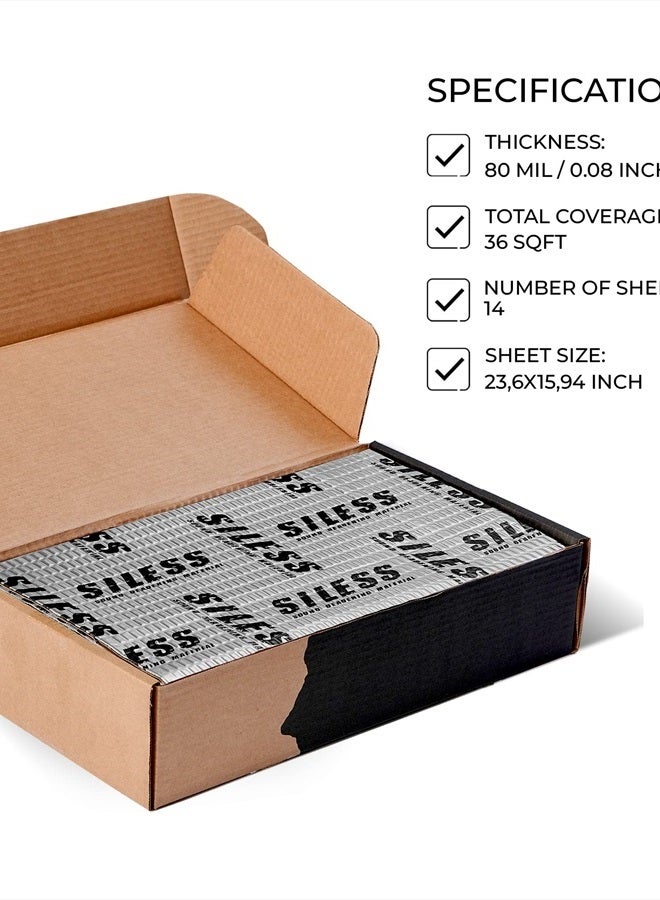 Siless 80 mil (2mm) 36 sqft Car Sound Deadening mat - Butyl Automotive Sound Deadener - Noise Insulation and Vibration Dampening Material (36 sqft) - Image 4