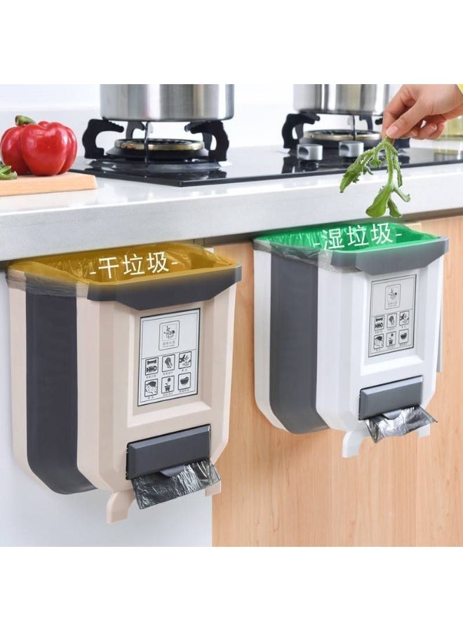 Silicone and reinforced plastic movable trash can – white – trash roll drawer and bag holder – practical kitchen organizer AR - Image 2