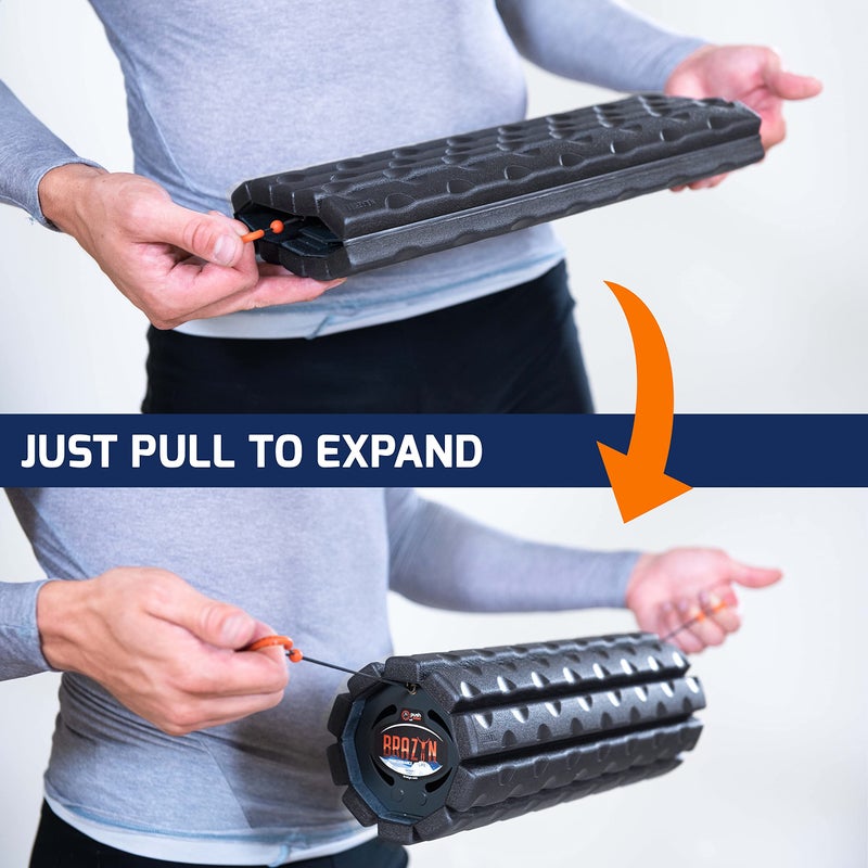 Brazyn Morph Foam Roller: Collapsible Travel Foam Roller for Back Pain Relief, Workout Muscle Recovery, Back Massager, Deep Tissue Leg Massage, Back Cracker (Midnight, Traditional) - Image 3
