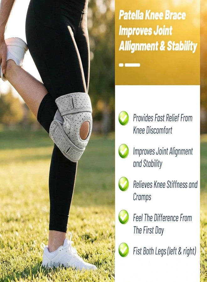 Paiwefil Knee Brace for Women & Men - with Side Stabilizers & Patella Gel Pad Patella Adjustable Support - for Injuries Meniscus Tear,Recovery,Runnings,Sports,and Workouts (Gray) - Image 4