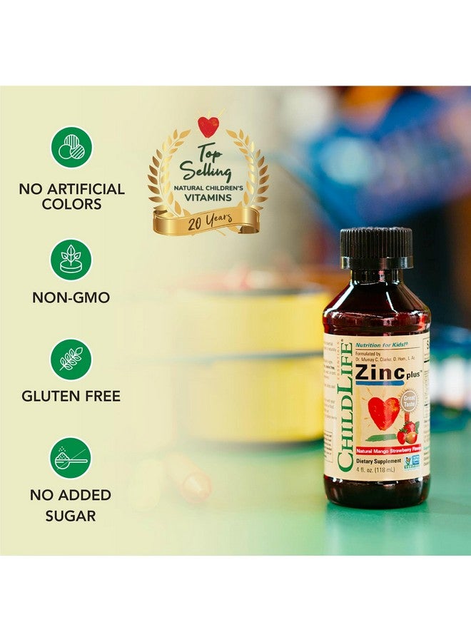 CHILDLIFE ESSENTIALS Liquid Zinc Plus - Zinc for Kids, Zinc Supplements, Zinc Drops, Pure Zinc Liquid, Toddler Zinc, Zinc Gluconate & Copper, Immune Support - Mango Strawberry, 4 Fl Oz (Pack of 1) - Image 3