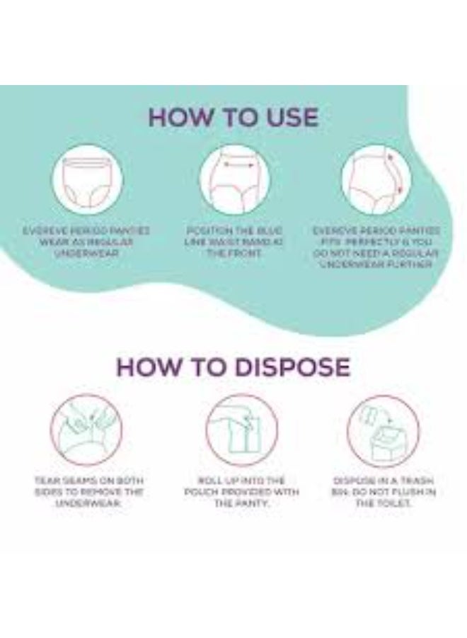 عشية أي وقت مضى سراويل إيفريف النسائية للدورة الشهرية، (مقاسات L-XL)، 10 قطع، تغطية كاملة 360 درجة، مانعة للتسرب بنسبة 100%، امتصاص عالٍ للتدفق الغزير، فوط صحية للأمومة والولادة، حماية ما بعد الولادة وأثناء الليل، سراويل داخلية للاستخدام مرة واحدة - Image 4