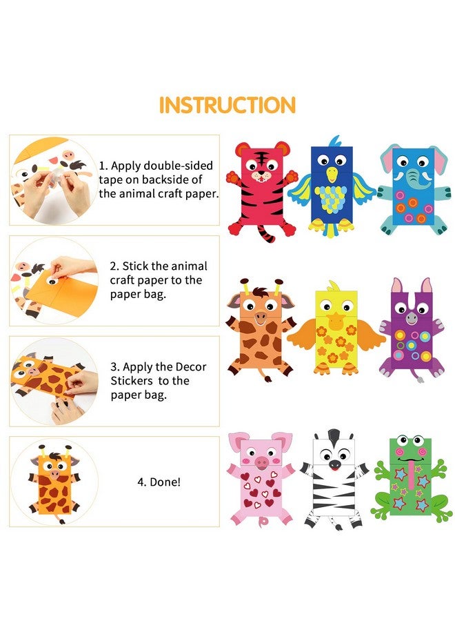 WATINC WATINC 9Pack Hand Puppet Art Craft - DIY Making Your Own Paper Sock Puppets Kits Wiggle Googly Eyes, Imaginative Early Learning Classroom Family Storytelling Games Pretend Party Supplies (Animals) - Image 3