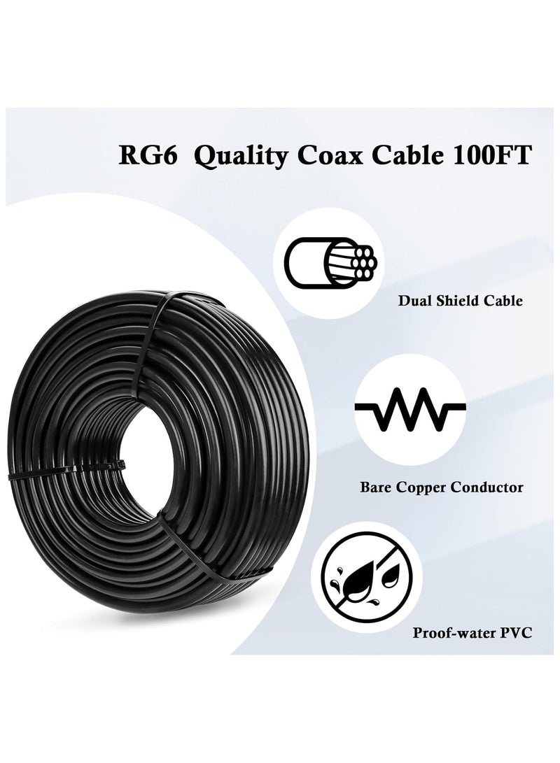 Duravel Duravel RG6U Coaxial Cable, Black PVC Jacket, Shielded TV Antenna Wire, 75 Ohms  - Image 3