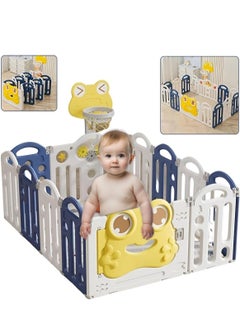 Piccasio Baby Playpen 120x120 cm, Foldable Toddler Play Yard with Gate and Game Board, Safe Infant Activity Center, Expandable Playpen, Play Fence & Play Barrier for Kids  - Image 1