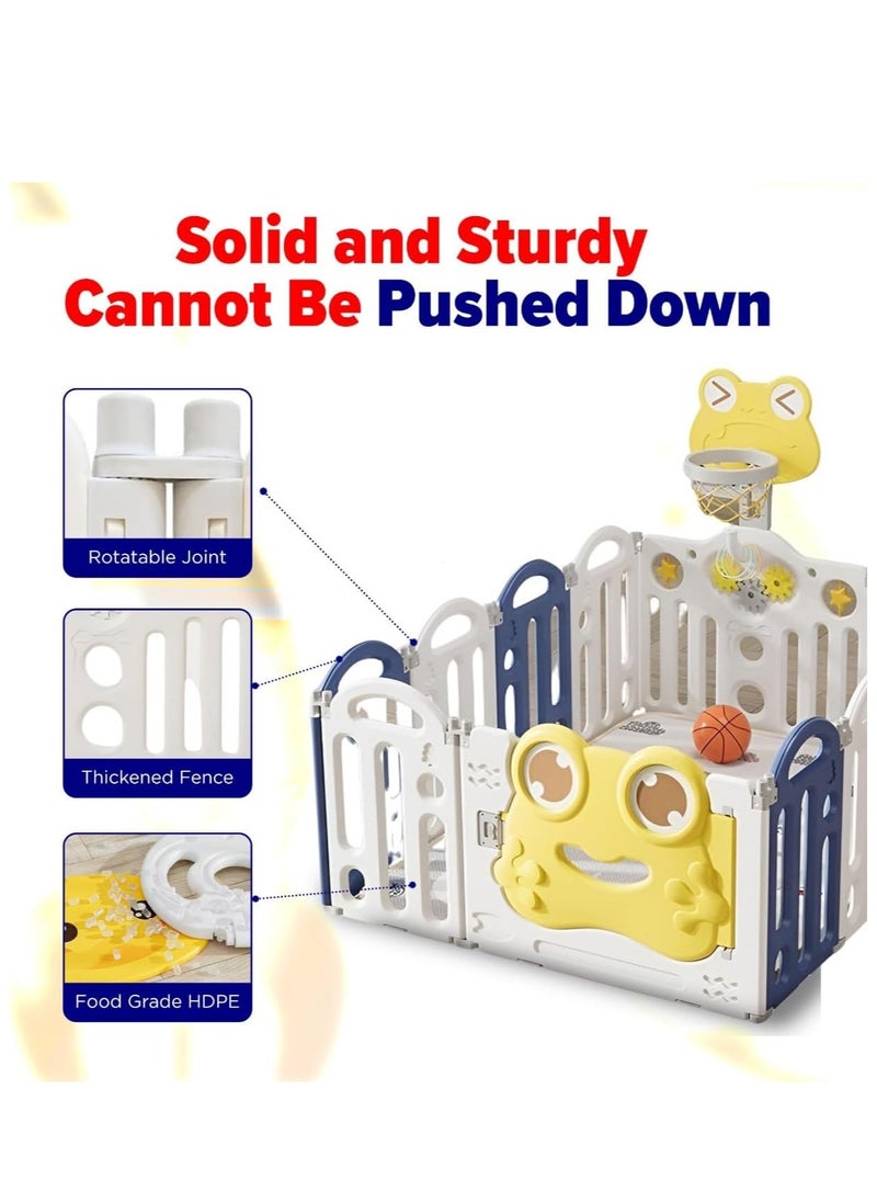 Piccasio - Baby Playpen 120x120 cm, Foldable Toddler Play Yard with Gate and Game Board, Safe Infant Activity Center, Expandable Playpen, Play Fence & Play Barrier for Kids - Image 1