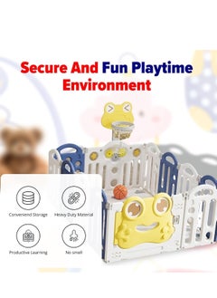 Piccasio Baby Playpen 120x120 cm, Foldable Toddler Play Yard with Gate and Game Board, Safe Infant Activity Center, Expandable Playpen, Play Fence & Play Barrier for Kids  - Image 2