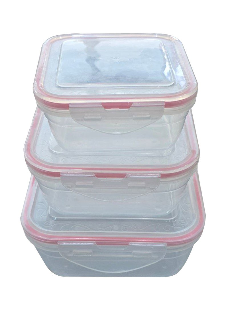 CATANES Lunch Box Plastic 3Piece Rectangular Click-N-Lock Collection 6 Pc. Food Container - Image 2