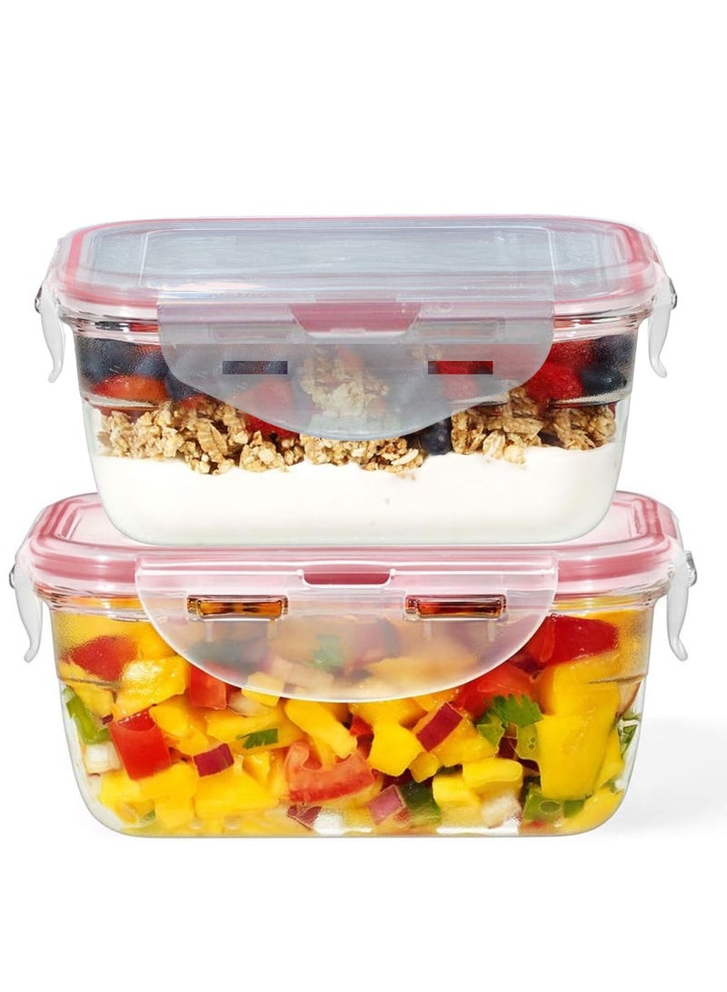 CATANES Lunch Box Plastic 3Piece Rectangular Click-N-Lock Collection 6 Pc. Food Container - Image 4