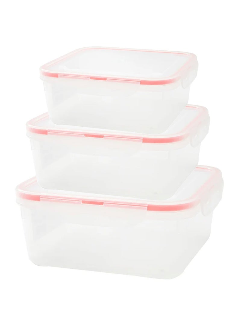 CATANES Lunch Box Plastic 3Piece Rectangular Click-N-Lock Collection 6 Pc. Food Container - Image 5
