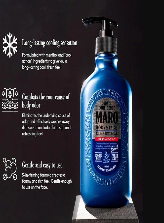MARO Body & Face Cool Cleansing Soap (2-Pack) | All-In-One Mens Bodywash & Face Wash Shower Gel with Cooling Effect, Mens Body Soap That Removes Dirt & Oil, Deep Cleans Pores, Bodywash Gifts for Men - Image 2