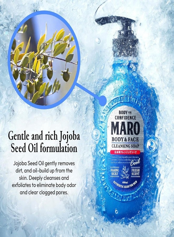 MARO Body & Face Cool Cleansing Soap (2-Pack) | All-In-One Mens Bodywash & Face Wash Shower Gel with Cooling Effect, Mens Body Soap That Removes Dirt & Oil, Deep Cleans Pores, Bodywash Gifts for Men - Image 3