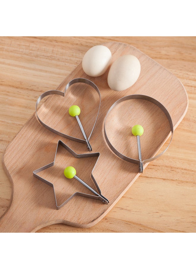 Generic - Creative Stainless Steel Egg Frying Machine Heart-shaped Omelette Mold Heart-shaped Model Omelette Ring Fried Egg Steamed Lotus Bag Abrasive Tool-Specifications:Star Style - Image 1