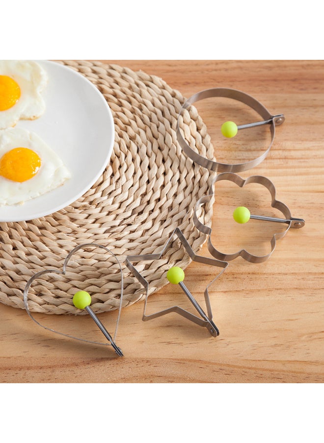 Generic - Creative Stainless Steel Egg Frying Machine Heart-shaped Omelette Mold Heart-shaped Model Omelette Ring Fried Egg Steamed Lotus Bag Abrasive Tool-Specifications:Star Style - Image 1