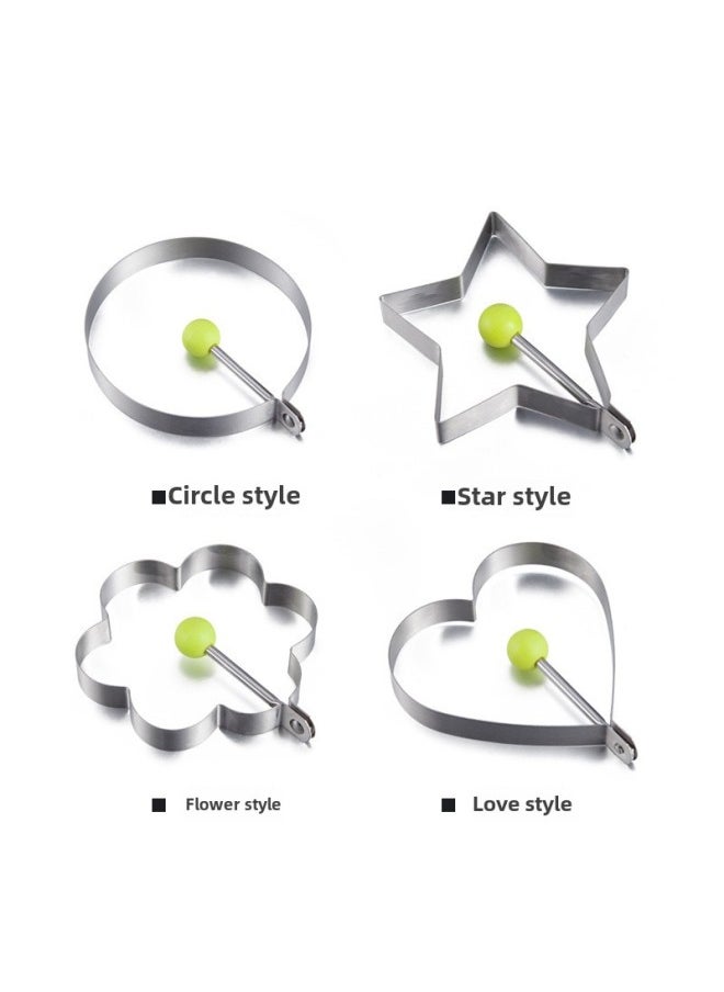 Generic - Creative Stainless Steel Egg Frying Machine Heart-shaped Omelette Mold Heart-shaped Model Omelette Ring Fried Egg Steamed Lotus Bag Abrasive Tool-Specifications:Star Style - Image 1
