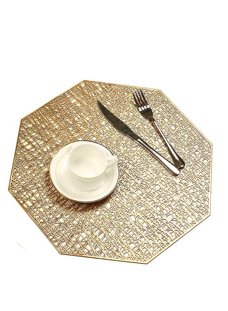 بتيمفم مجموعة مفارش طاولة مثمنة ذهبية - Image 1