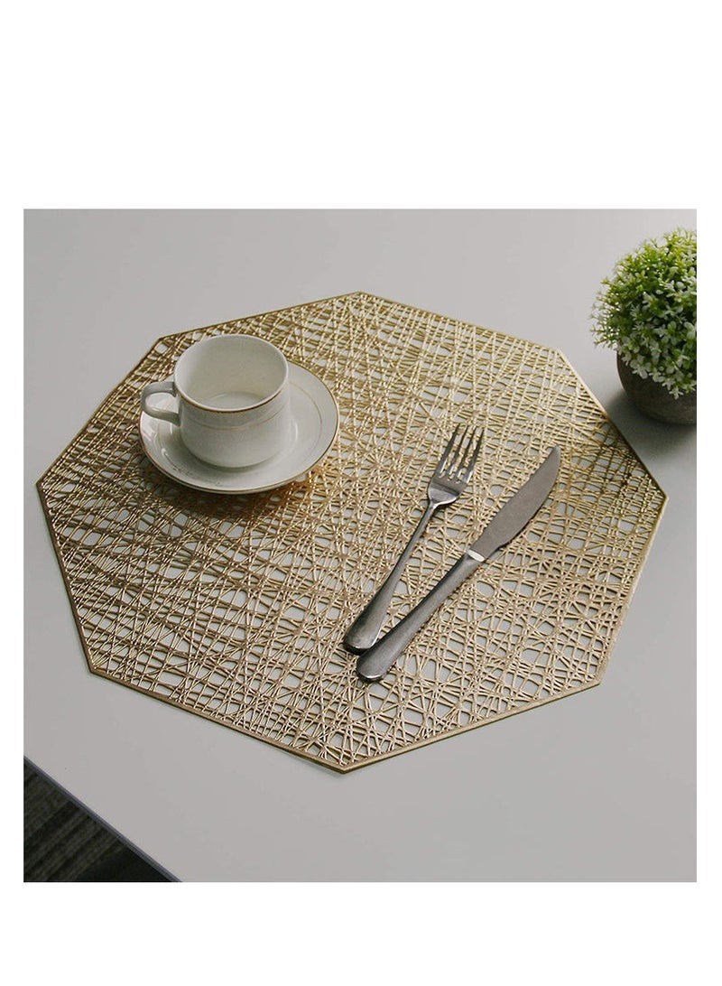 بتيمفم مجموعة مفارش طاولة مثمنة ذهبية - Image 3