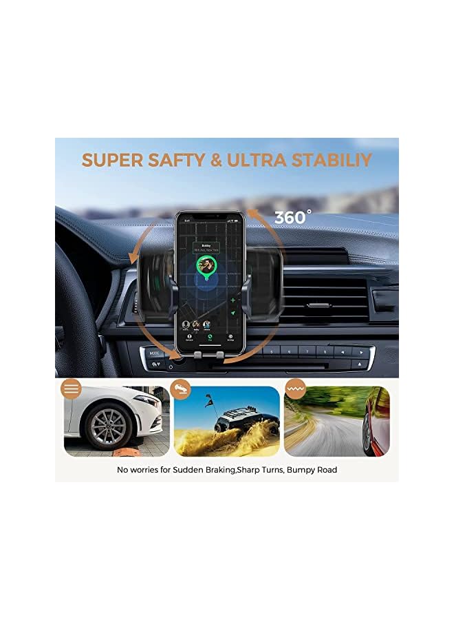 Green Tiger Car Phone Holder, Long Extended Arm Smartphone Mount Clip for Car Dashboard Windshield with 360° Rotation Tray 270° Adjustable Angle Stable Dual Locked Suction Cup fit Mobile Cellphones Vehicles - Image 4