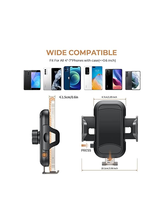 Green Tiger Car Phone Holder, Long Extended Arm Smartphone Mount Clip for Car Dashboard Windshield with 360° Rotation Tray 270° Adjustable Angle Stable Dual Locked Suction Cup fit Mobile Cellphones Vehicles - Image 5