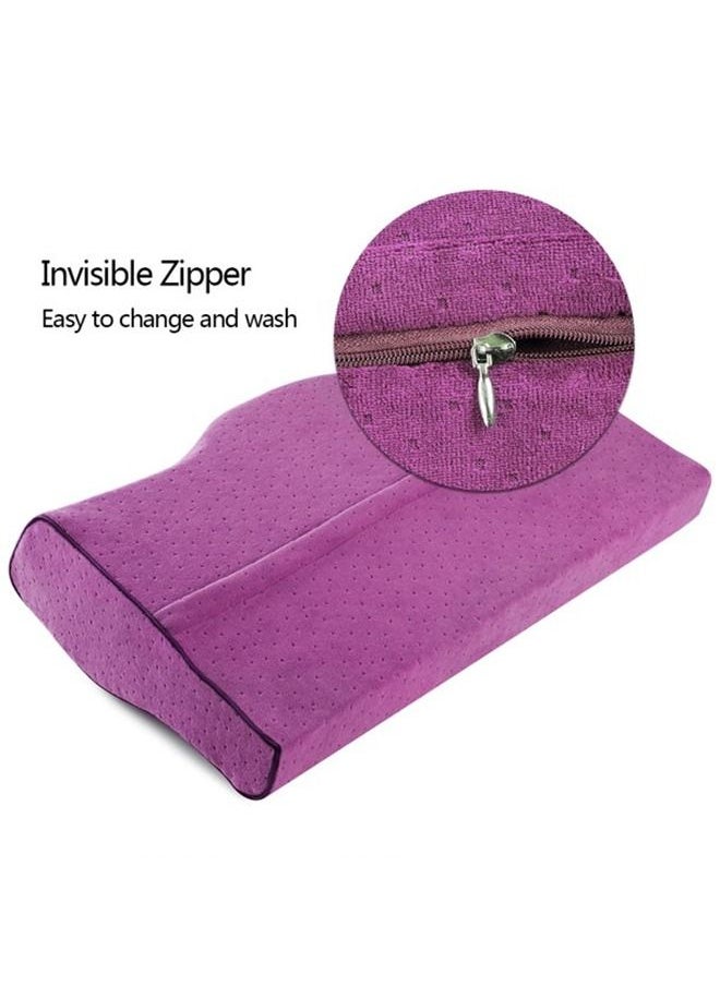 Arabest - Contour Memory Foam Pillow for Neck Pain Relief for Side Back Stomach Sleepers Purple - Image 1
