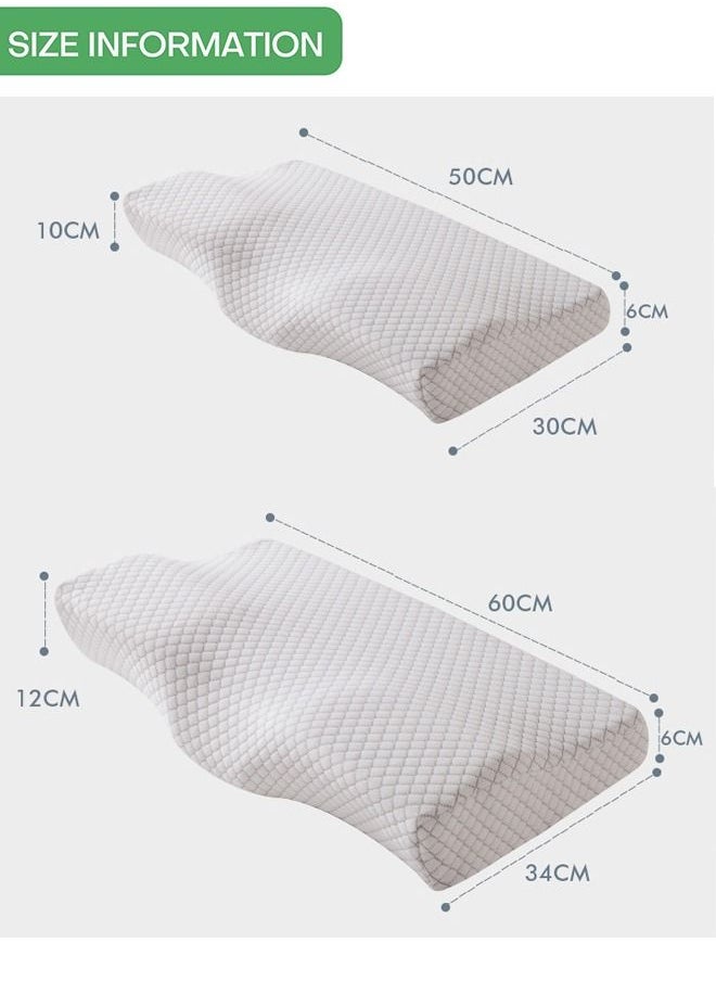 Arabest - Contour Memory Foam Pillow for Neck Pain Relief for Side Back Stomach Sleepers Purple - Image 1
