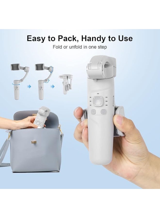 Axis Foldable Pocket Handheld Gimbals, Anti-Shake Face Tracking Bluetooth Control Selfie Stick Compatible with iPhone Android Tiktok YouTube Vlog Video - Image 3