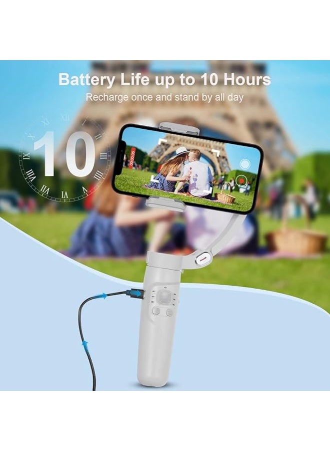 Axis Foldable Pocket Handheld Gimbals, Anti-Shake Face Tracking Bluetooth Control Selfie Stick Compatible with iPhone Android Tiktok YouTube Vlog Video - Image 4