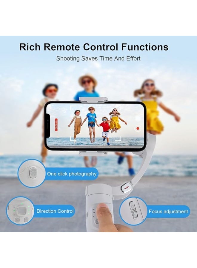 Axis Foldable Pocket Handheld Gimbals, Anti-Shake Face Tracking Bluetooth Control Selfie Stick Compatible with iPhone Android Tiktok YouTube Vlog Video - Image 2
