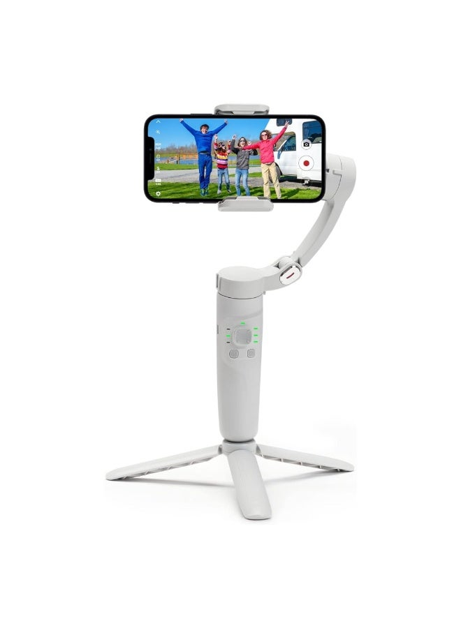 Axis Foldable Pocket Handheld Gimbals, Anti-Shake Face Tracking Bluetooth Control Selfie Stick Compatible with iPhone Android Tiktok YouTube Vlog Video - Image 1