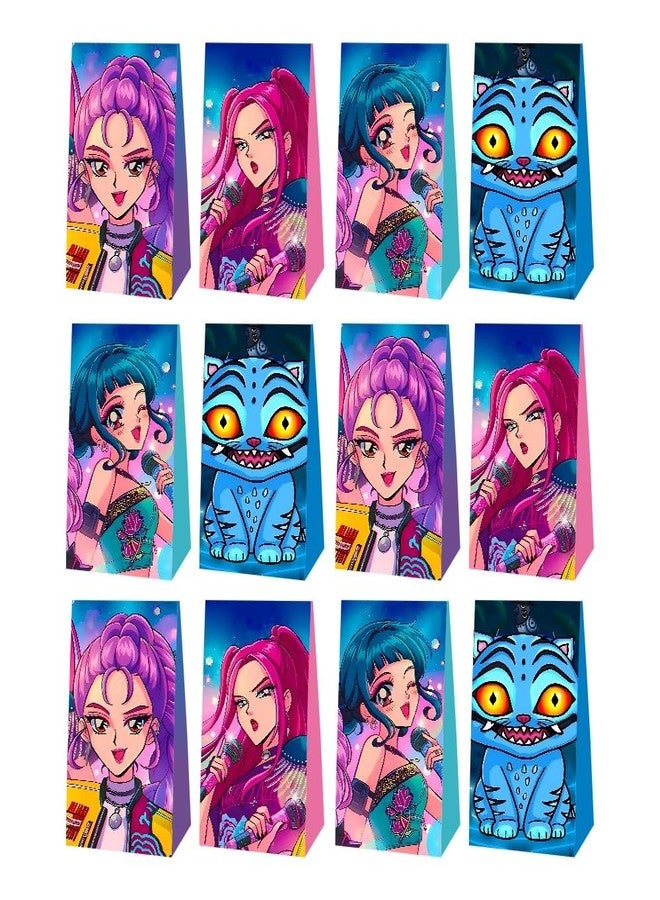 YEEFIGRO 12pcs Demon Girls Team Birthday Party Gift Bags Goodie Bags,Demon Movie Hunters Party Supplies for Kids Birthday Decorations - Image 3