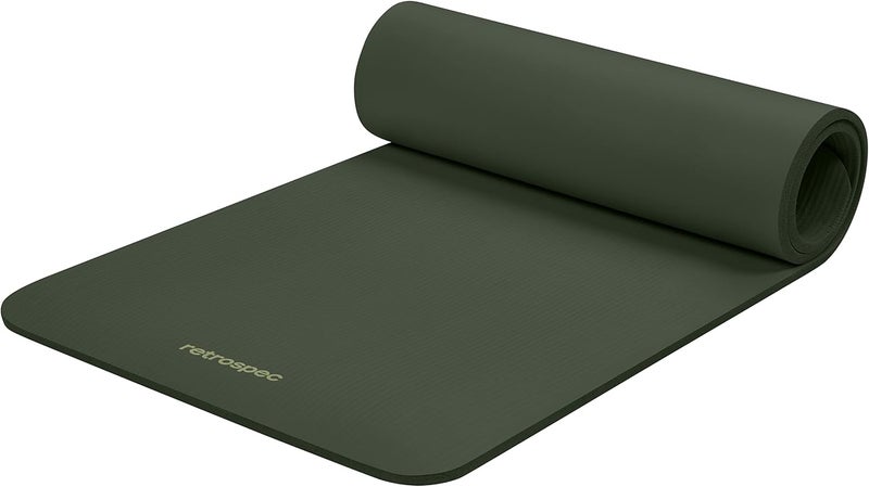 Retrospec Solana Yoga Mat 1/2" Thick w/Nylon Strap for Men & Women - Non Slip Exercise Mat for Yoga, Pilates, Stretching, Floor & Fitness Workouts - Image 1