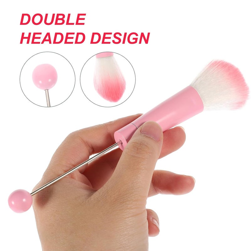 5 Pcs Makeup Brushes Pink Metal Handle Lightweight Cosmetic Brushes for Foundation Concealer Eyeshadow Blush Contouring Portable - Image 5