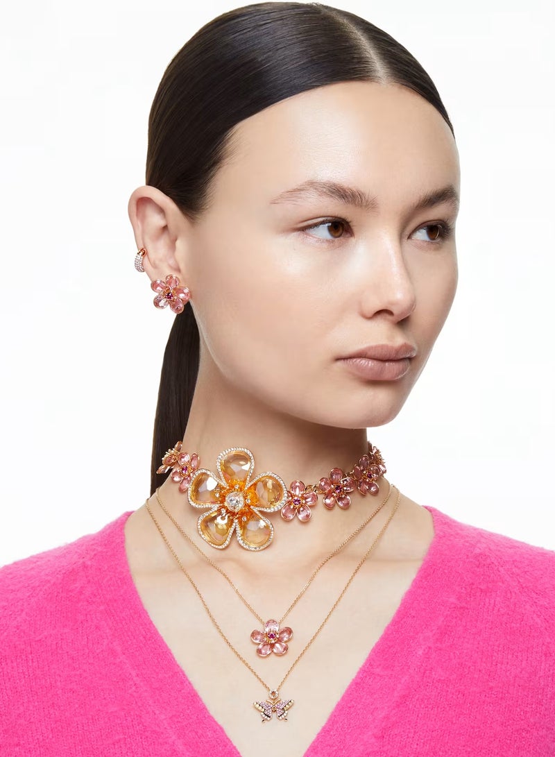 Swaro Dextera Large Hoop Earrings Small, White, Rose-gold tone plated-5636531  - Image 4