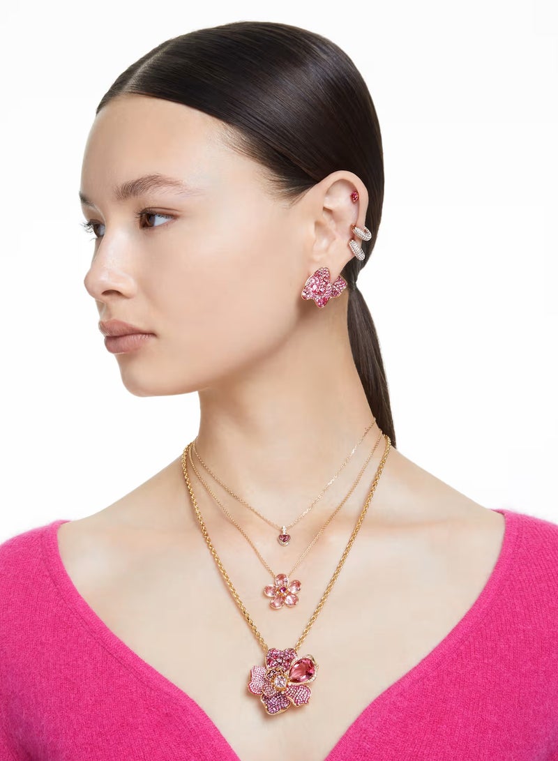 Swaro Dextera Large Hoop Earrings Small, White, Rose-gold tone plated-5636531  - Image 5