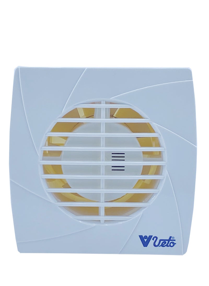 Veto مروحة عادم فيتو 6 بوصة لجدار المرحاض المنزلي، عادم المطبخ، لا ضوضاء، مروحة تهوية موفرة للطاقة، 220-240 فولت، 20 وات، 6 بوصة، أبيض - Image 1
