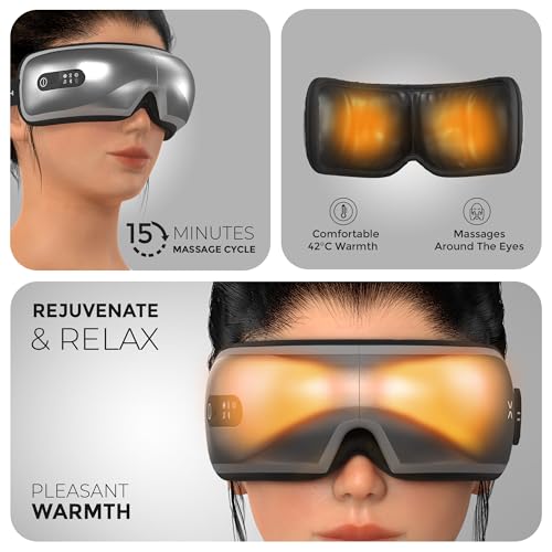 XECH Eye Massager for Pain Relief | Vibration, Warm Compression, Music | Rechargeable Electric Massaging Machine | Wedding Gifts for Couples | Special & Unique Gift for Women, Wife, Mom (iSoothe) - Image 2