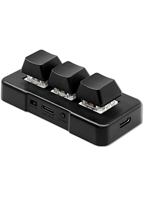 3 Key Mini Keypad One Handed RGB Mechanical Gaming Keyboard DIY Programmable Macro Keyboard, Plug and Play, USB Gaming Keyboard HID Programming Macro Keys for Office, Game, Music,